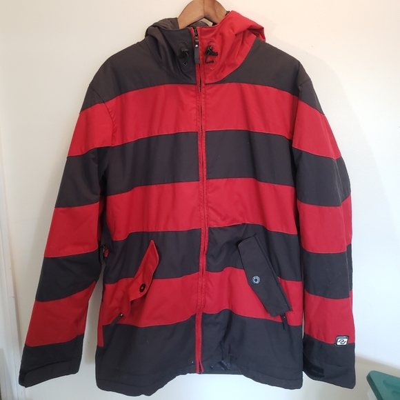 Billabong Other - Billabong Black and Red Striped Ski Jacket Snowboarding Heavyweight Size Large